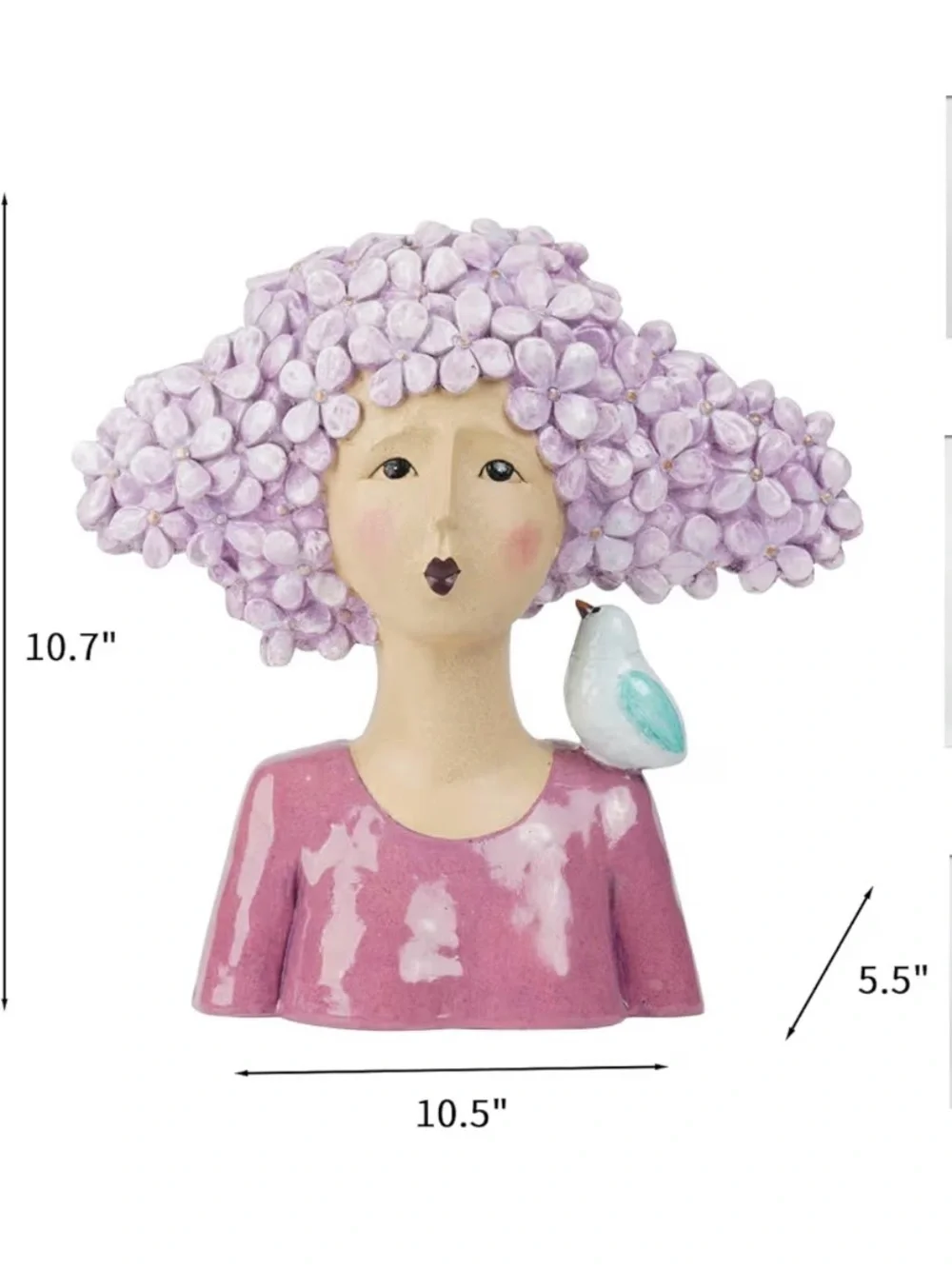 Dilicoming Modern Art Floral Head Statue Garden Bust